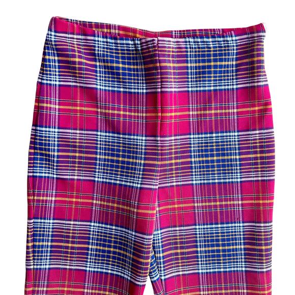 Vintage Red Plaid Bell Bottom Pants Size 30x24 preowned - Picture 3 of 9